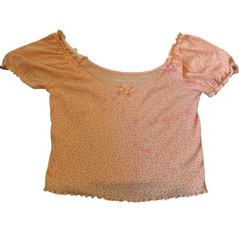 American Eagle Outfitters Peach Floral Women's Top